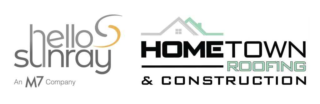 Hello Sunray and Hometown Roofing & Construction logos